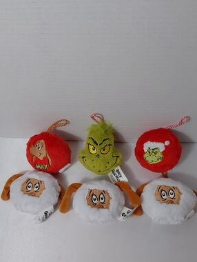 2025 McDonald's Grinch Plush Holiday Ornament Set